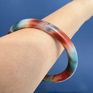 Multicolor Chinese Jade Bangle Bracelet